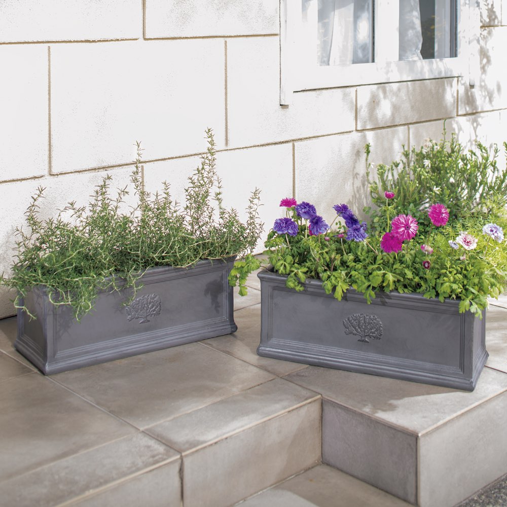 プランターシリーズ 横長スリム プランター 2個組 プランター 植木鉢 鉢カバー G00503