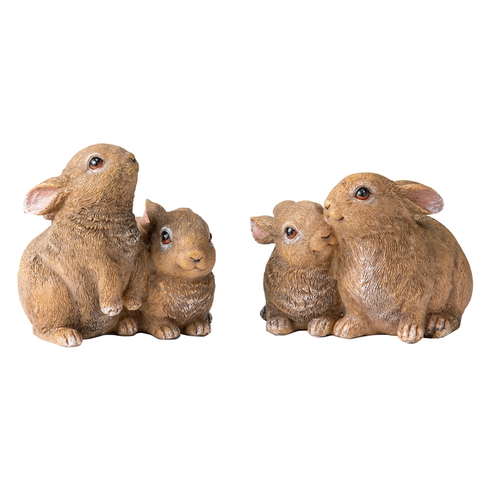 くっつきうさぎ2種セット ガーデン 置物 G00508