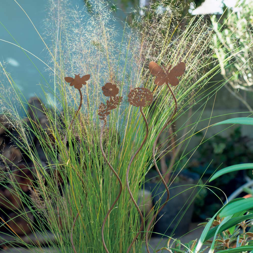 ≪葉、花セット≫ 吉谷さんデザインPGシリーズ モチーフ付きスパイラルサポート ガーデン 置物 G00908