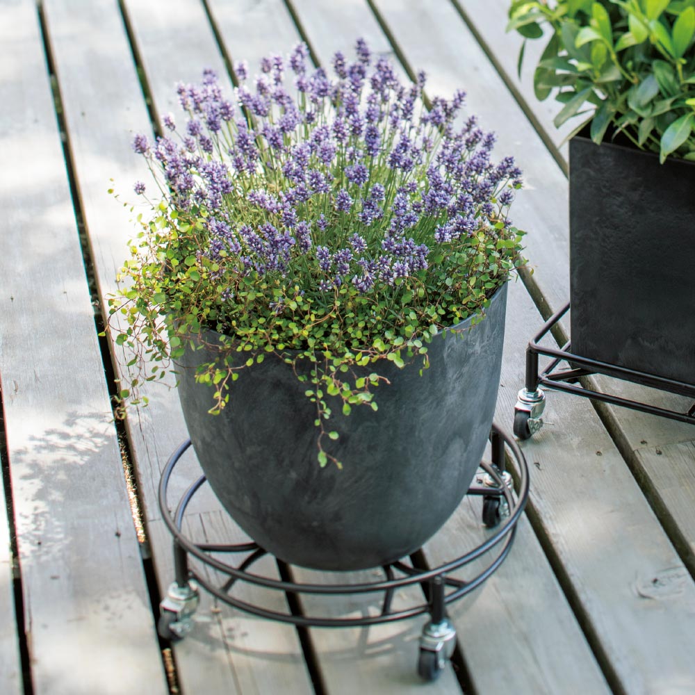 アートストーンプランター 頑丈キャスター付き エッグL プランター 植木鉢 鉢カバー G01223