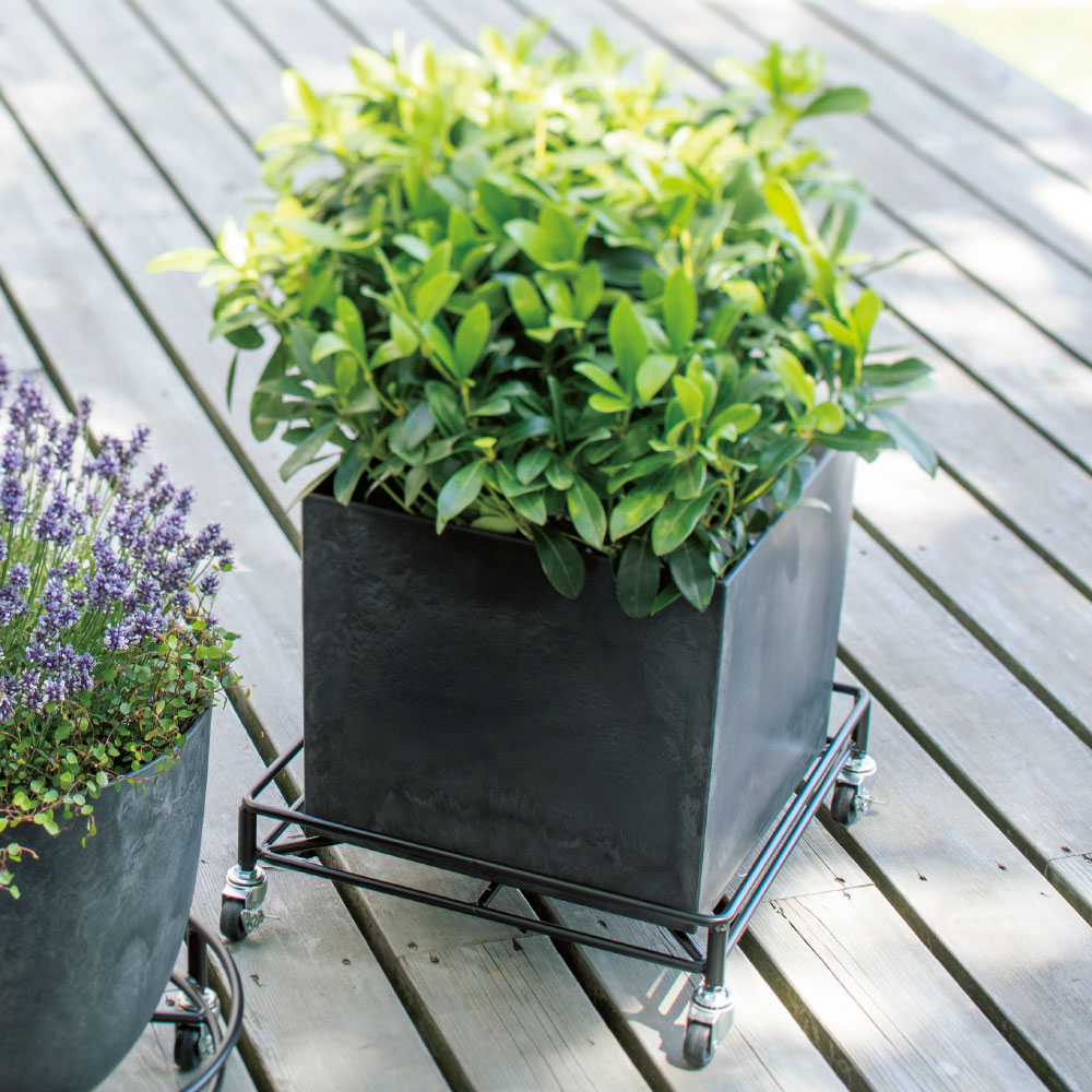 アートストーンプランター 頑丈キャスター付き キューブL プランター 植木鉢 鉢カバー G01224