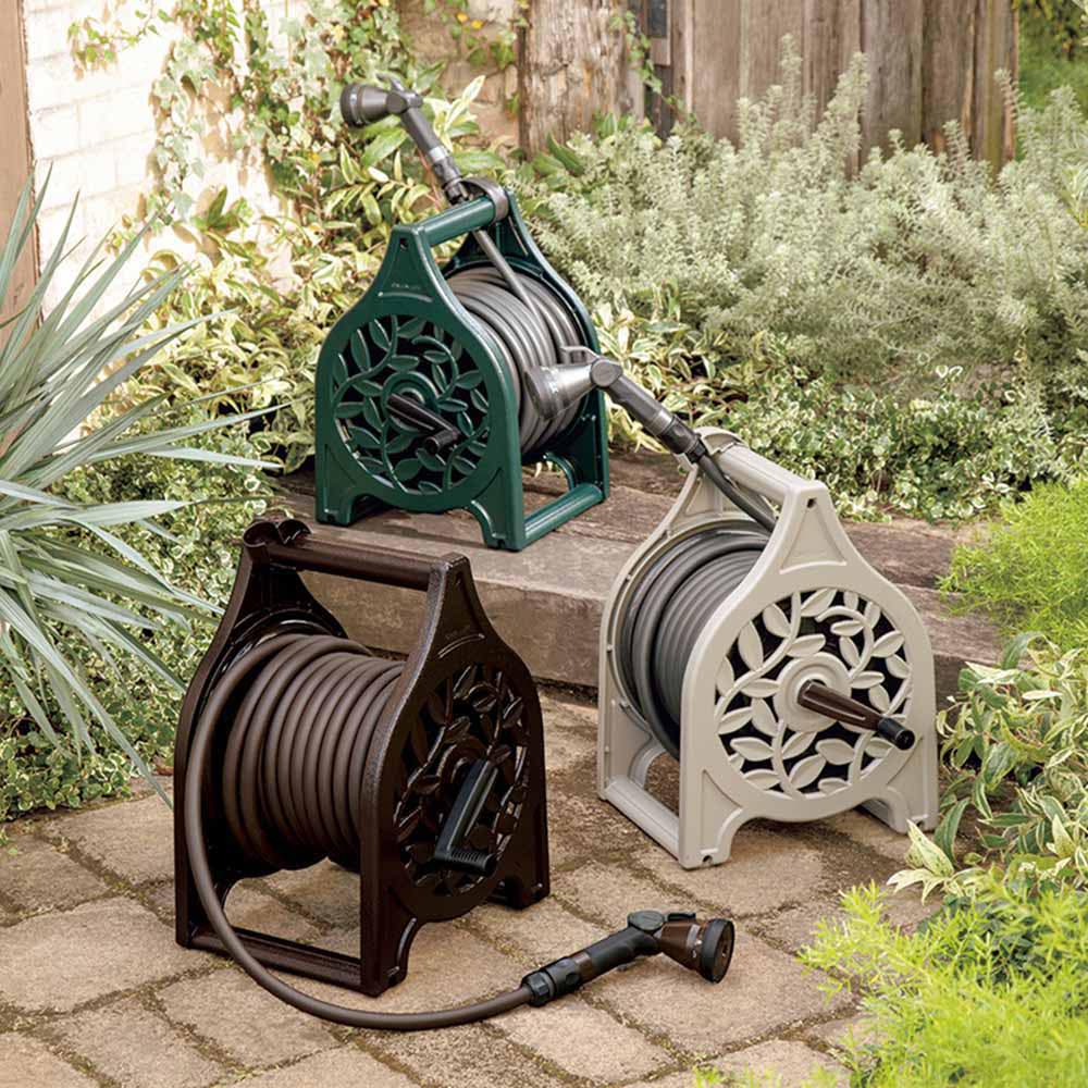 植栽になじむ 鋳物風ホースリール 25m G01226