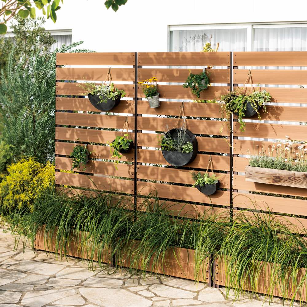 ハンギングできる人工木プランターボックス 高さ180cm 幅90cm G01702