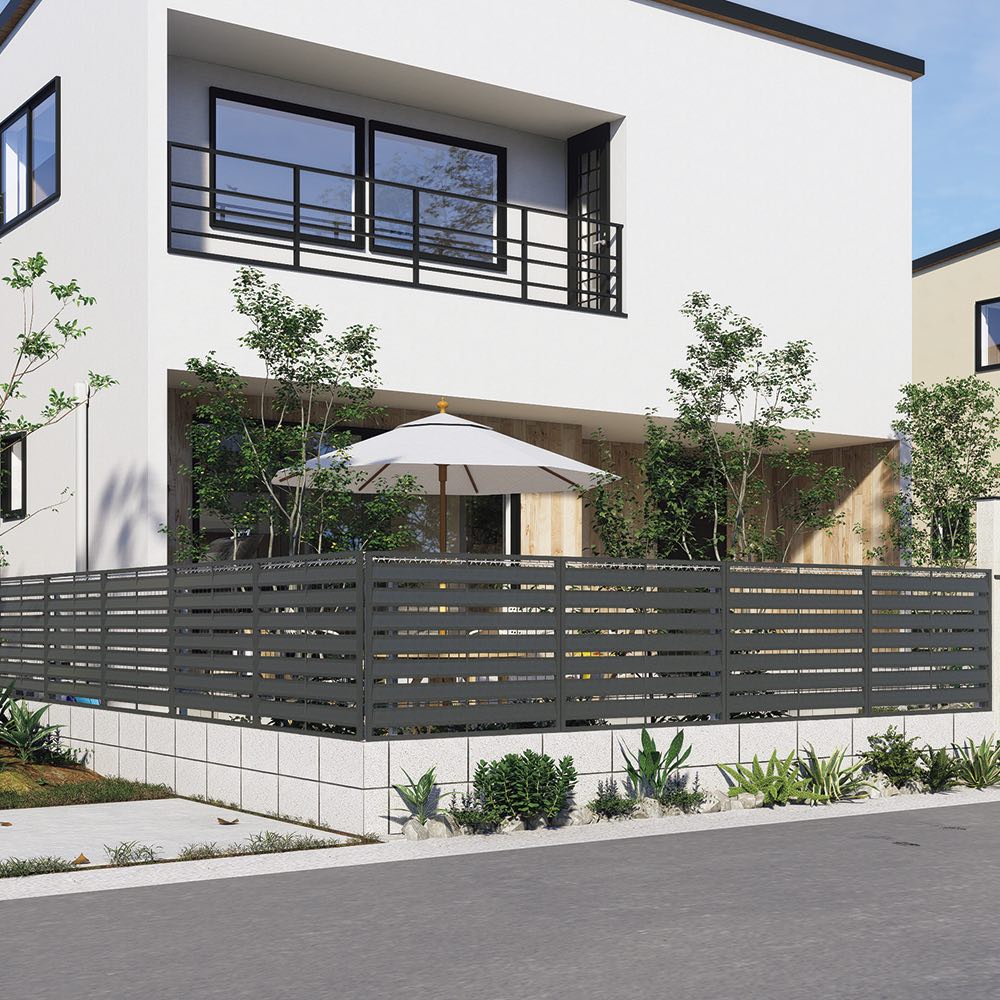 メッシュフェンス専用簡単取付目隠しルーバー 高さ80cm ブロックあり お得な2枚組 G01717