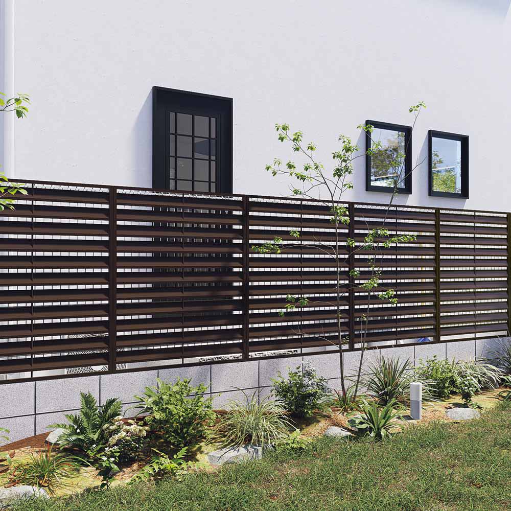 メッシュフェンス専用簡単取付目隠しルーバー 高さ120cm ブロックあり お得な2枚組 G01719