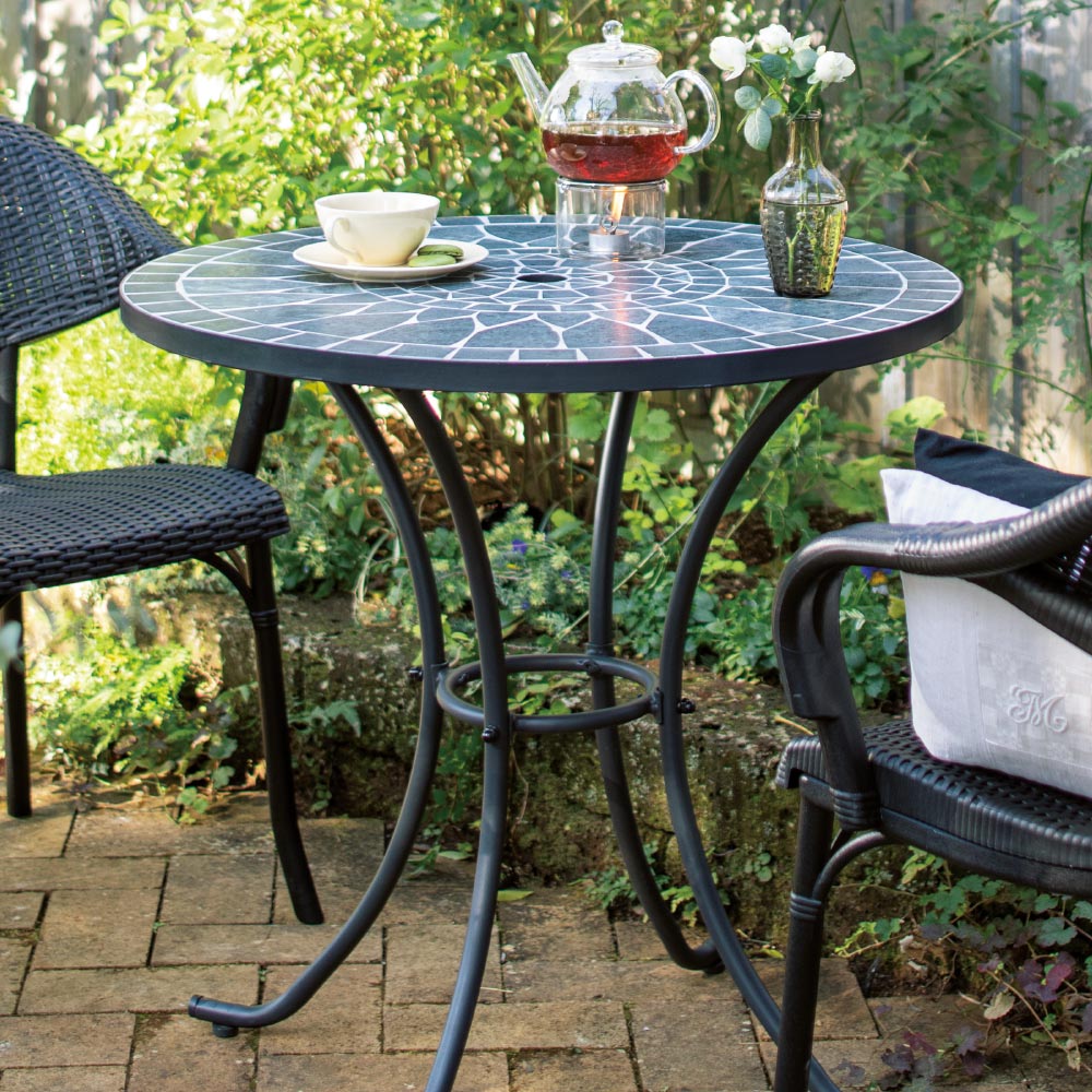 グリーンモザイクテーブル径75cm ガーデンテーブル ガーデンファニチャー G02203