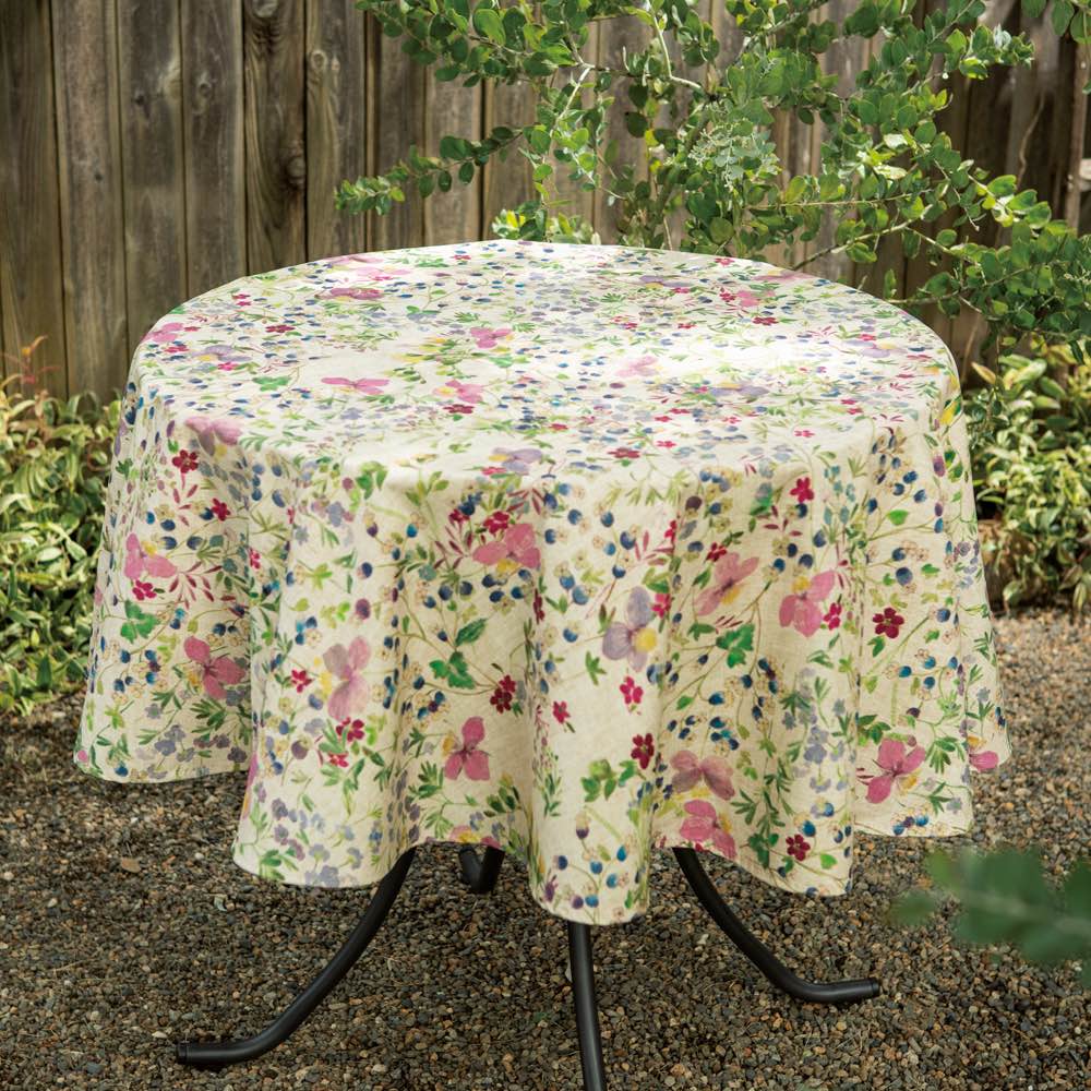 スペイン製テーブルクロス 花柄 円形150cm ガーデニンググッズ G02209