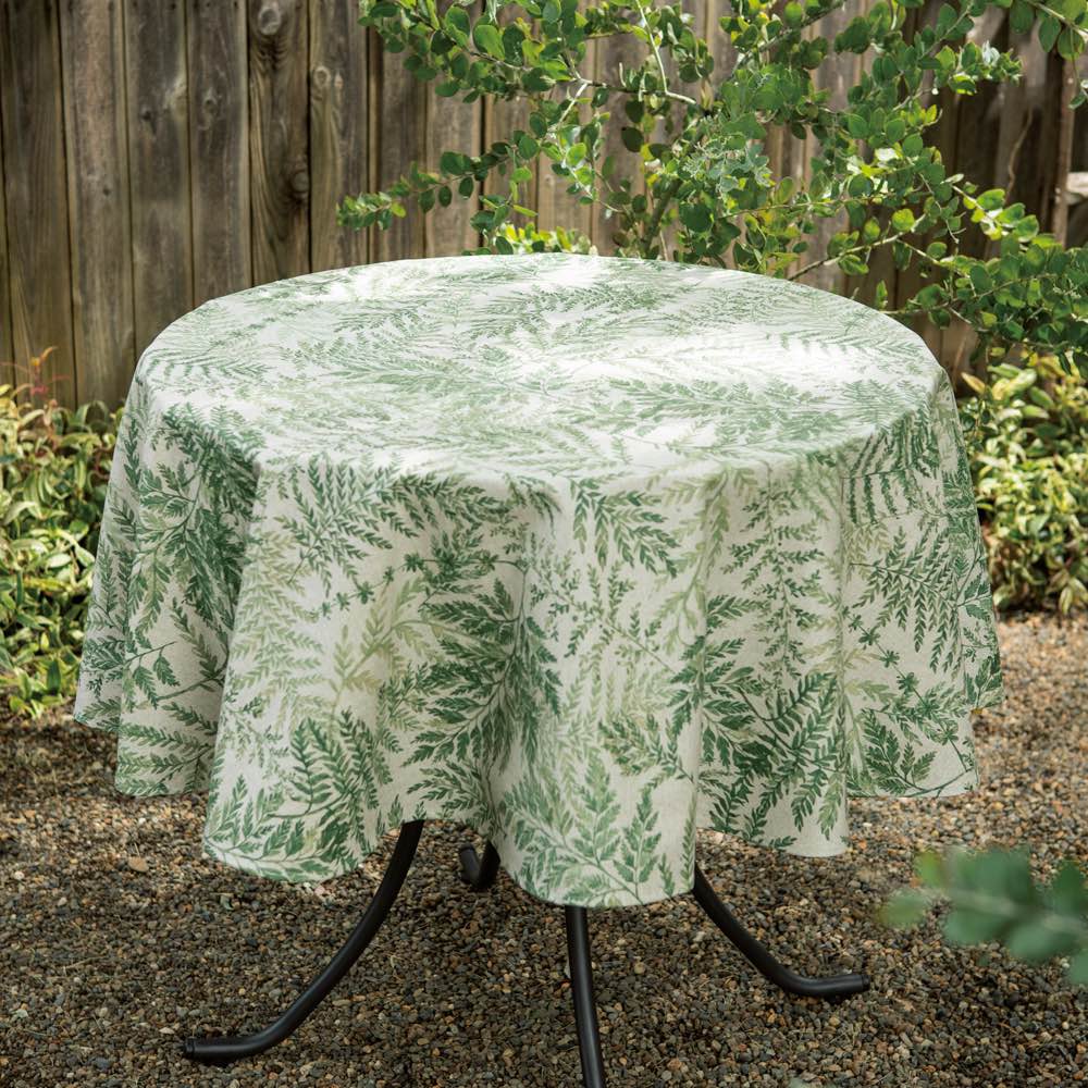 スペイン製テーブルクロス リーフ柄 円形150cm ガーデニンググッズ G02213