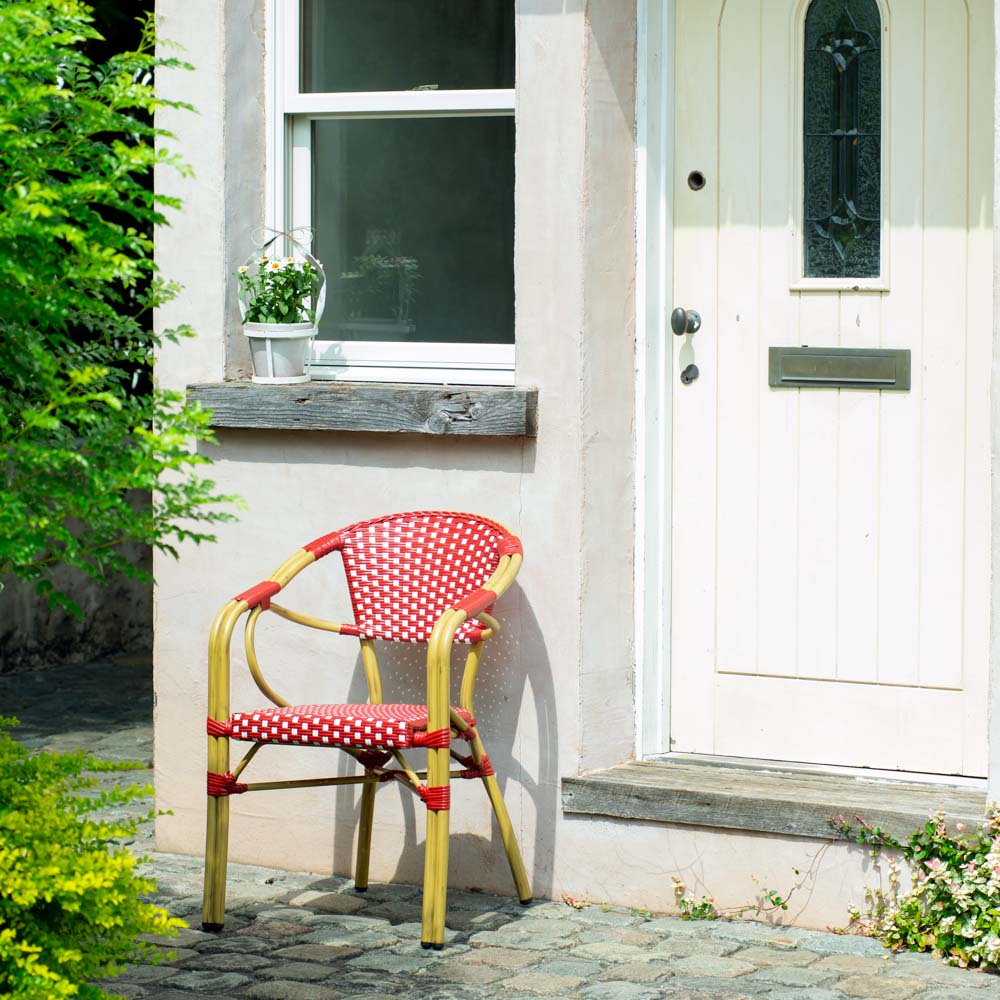 ヨーロピアンラタンテーブル＆チェア チェア2脚組 ガーデンファニチャーセット ガーデンファニチャー G02316