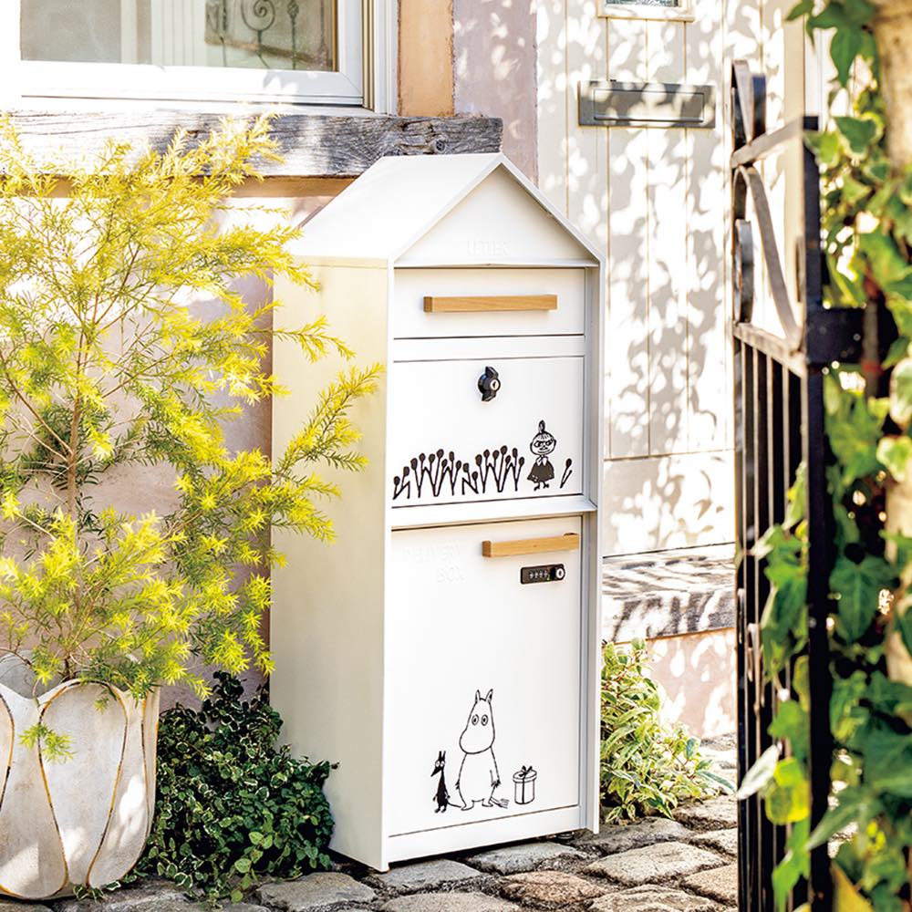 ムーミン ポスト 宅配ボックス付き 物置 G02919