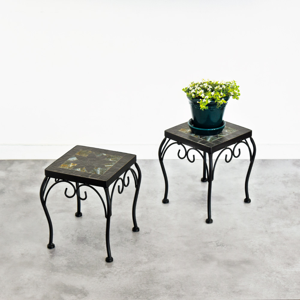 モザイク花台（高さ25cm） ガーデニンググッズ G03314