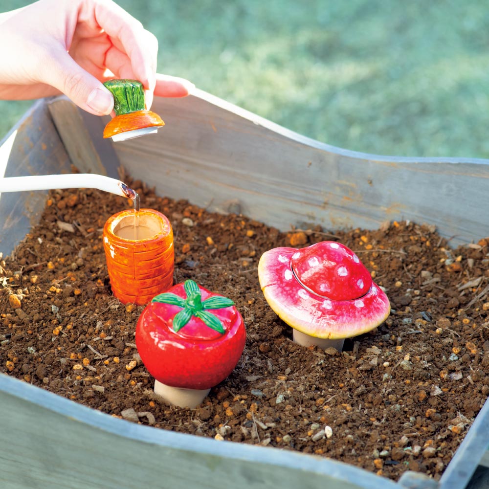 テラコッタの給水ピック３種セット ガーデン 置物 G03510