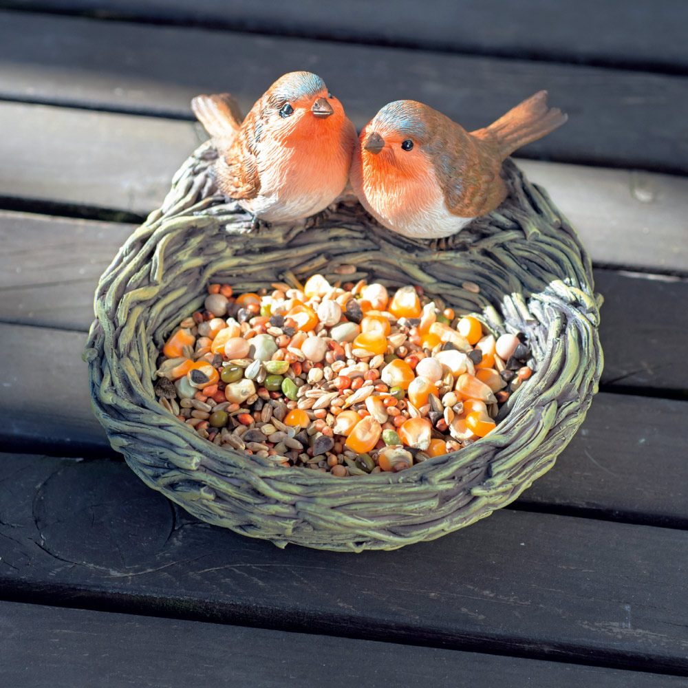 ヨーロッパコマ鳥のバードフィーダー ガーデン 置物 G03512