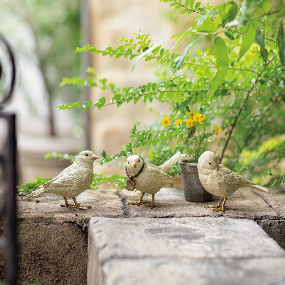 小鳥3羽セット ガーデン 置物 G03524