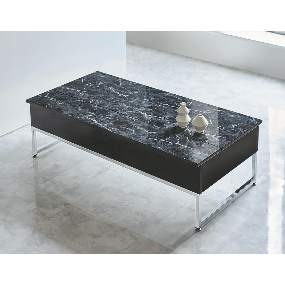 大理石調リフトアップテーブル 通販 ディノス