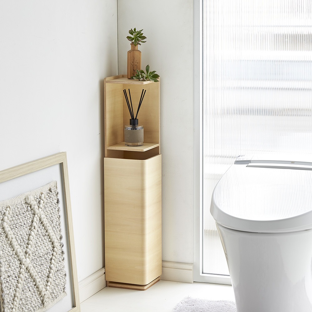 省スペースでおしゃれに収納をプラス トイレ コーナースリム収納庫 通販 ディノス