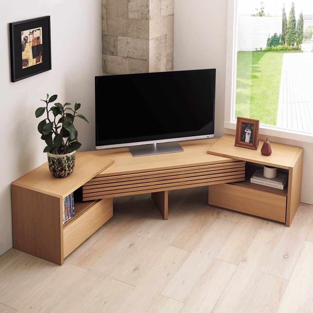 Loire/ロアール 天然木格子伸縮テレビ台 幅125～234cm 通販 - ディノス