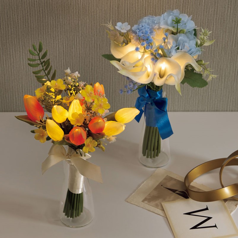 布花 染め花 アートフラワー アンティーク風 花たばブーケ2点セットお