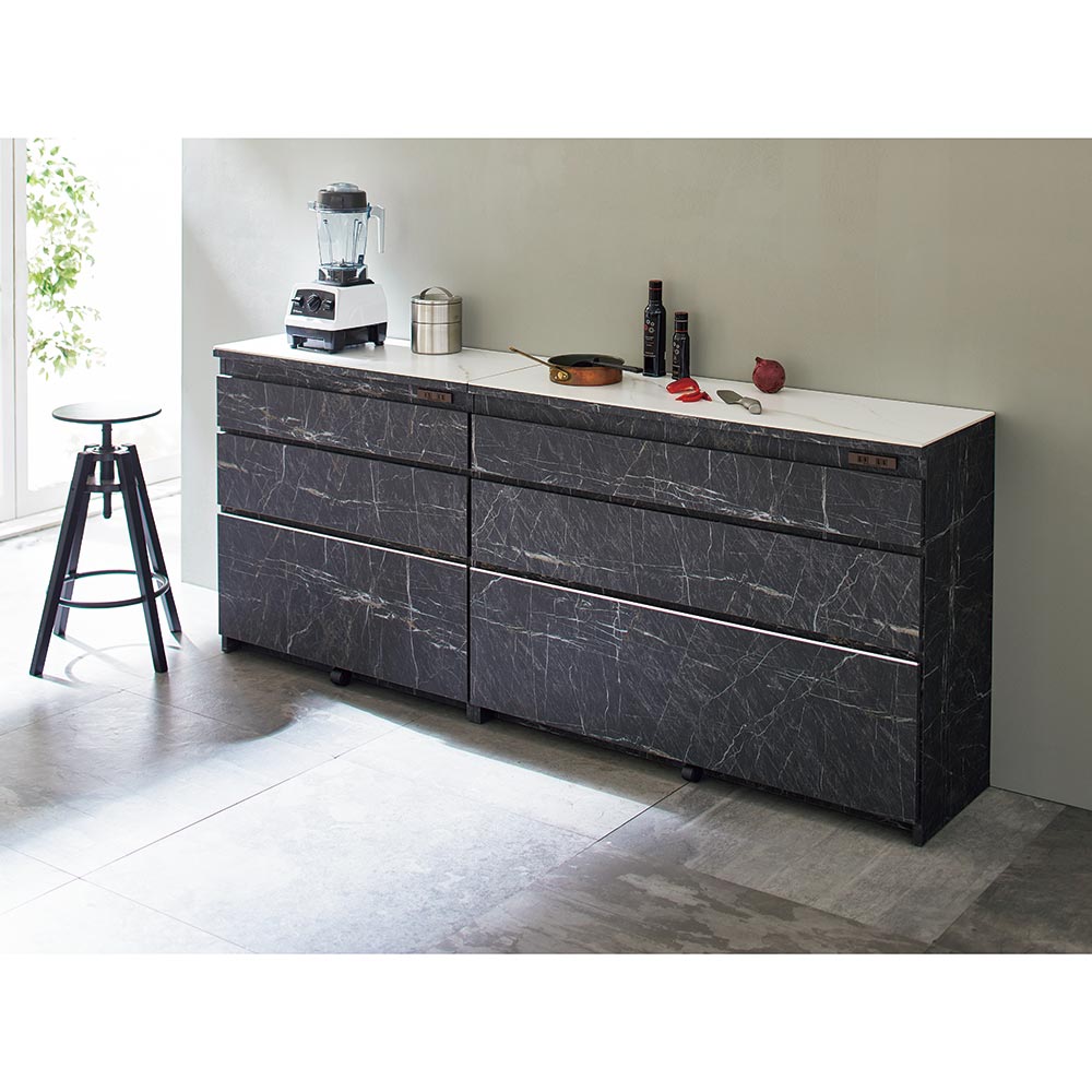 モダンリーフ型 サイドテーブル ブラックメタルベース ウォールナット