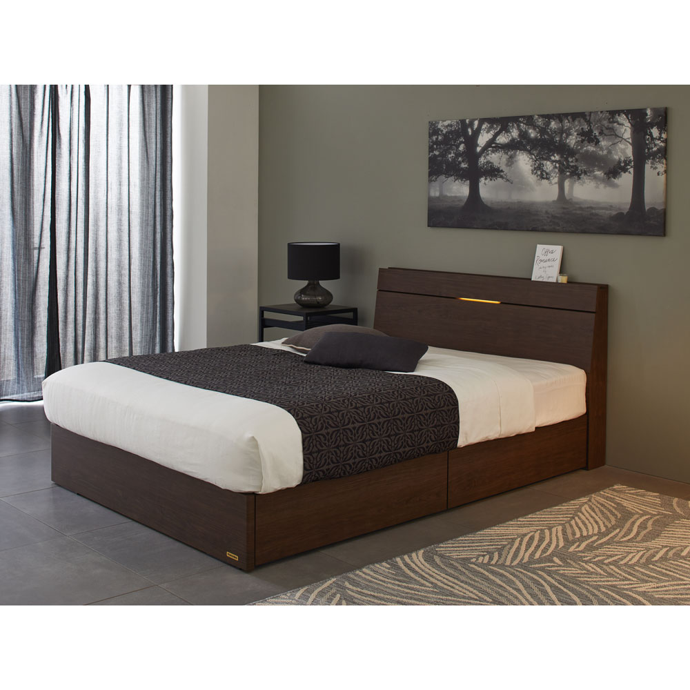 ≪セミダブル幅122cm≫France Bed/フランスベッド 照明付きベッド