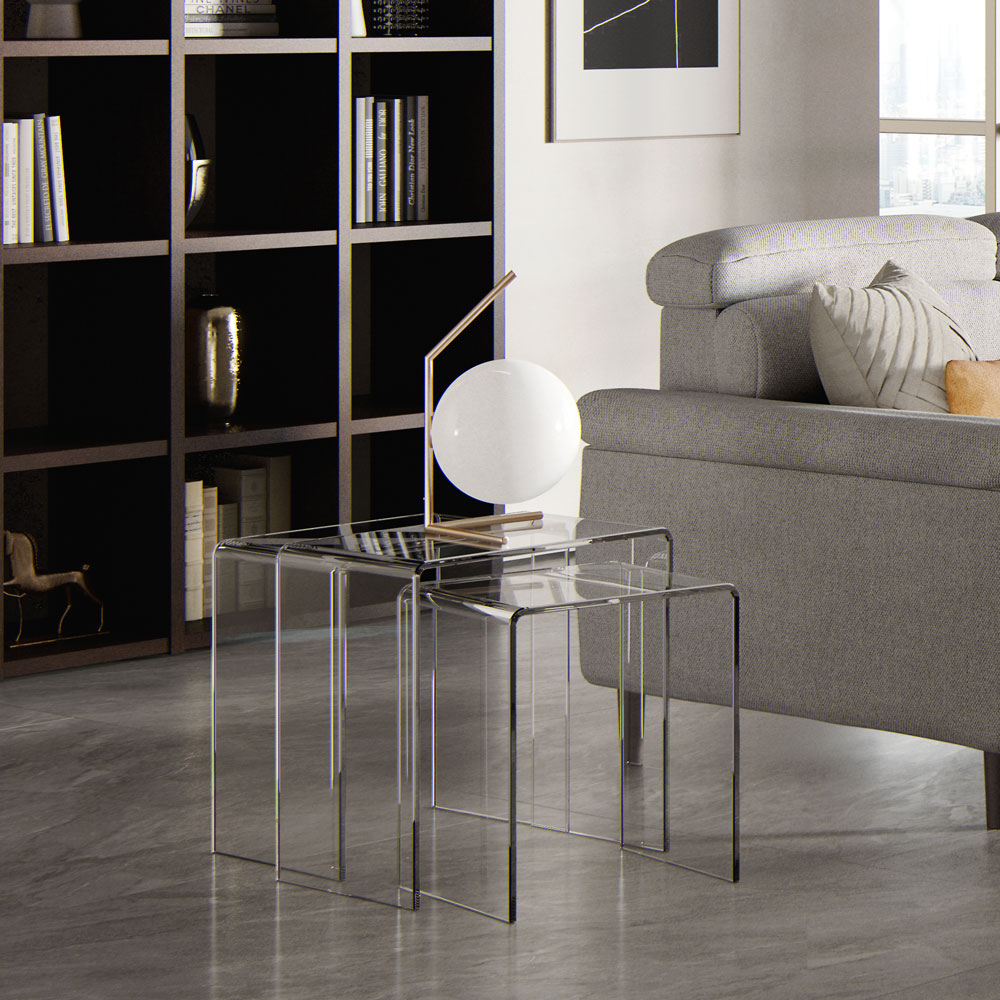 Gel/ジェル アクリルネストテーブル 3台セット ディノスANAmall店