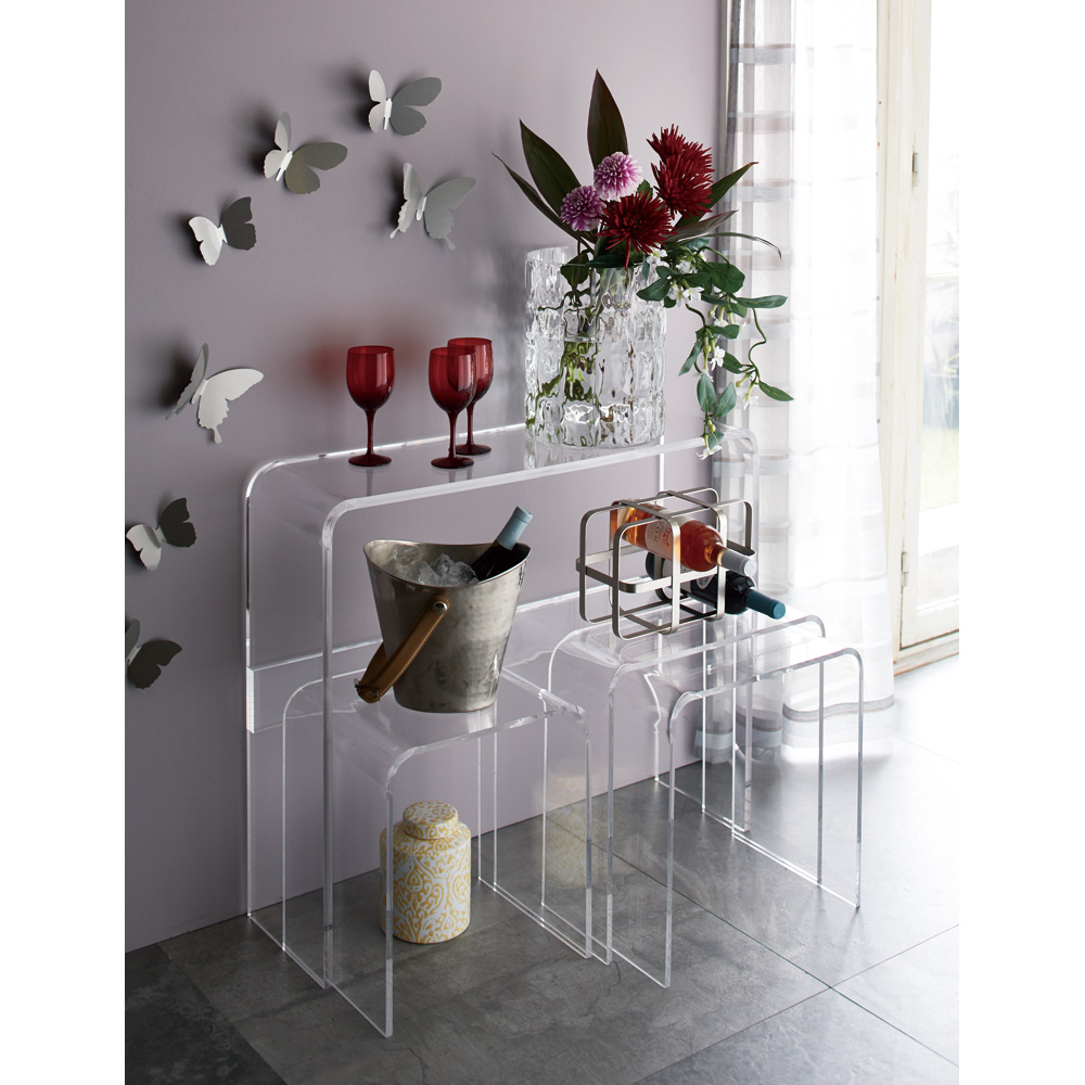 Gel/ジェル アクリルネストテーブル 3台セット ディノスANAmall店