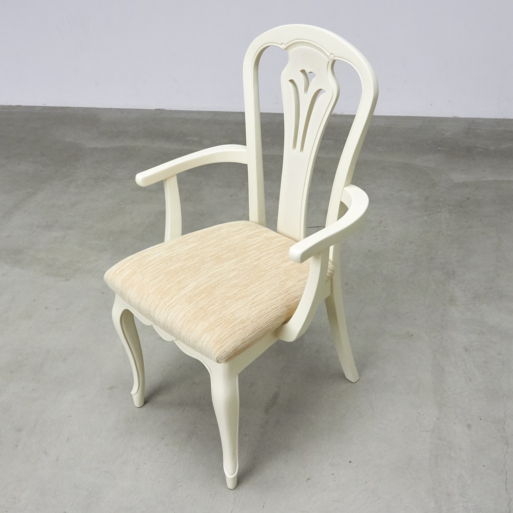 アームチェア クラシック家具 アンティーク風 白家具 エレガント 635-107 アームチェア クラシック家具 アンティーク風 白家具 エレガント