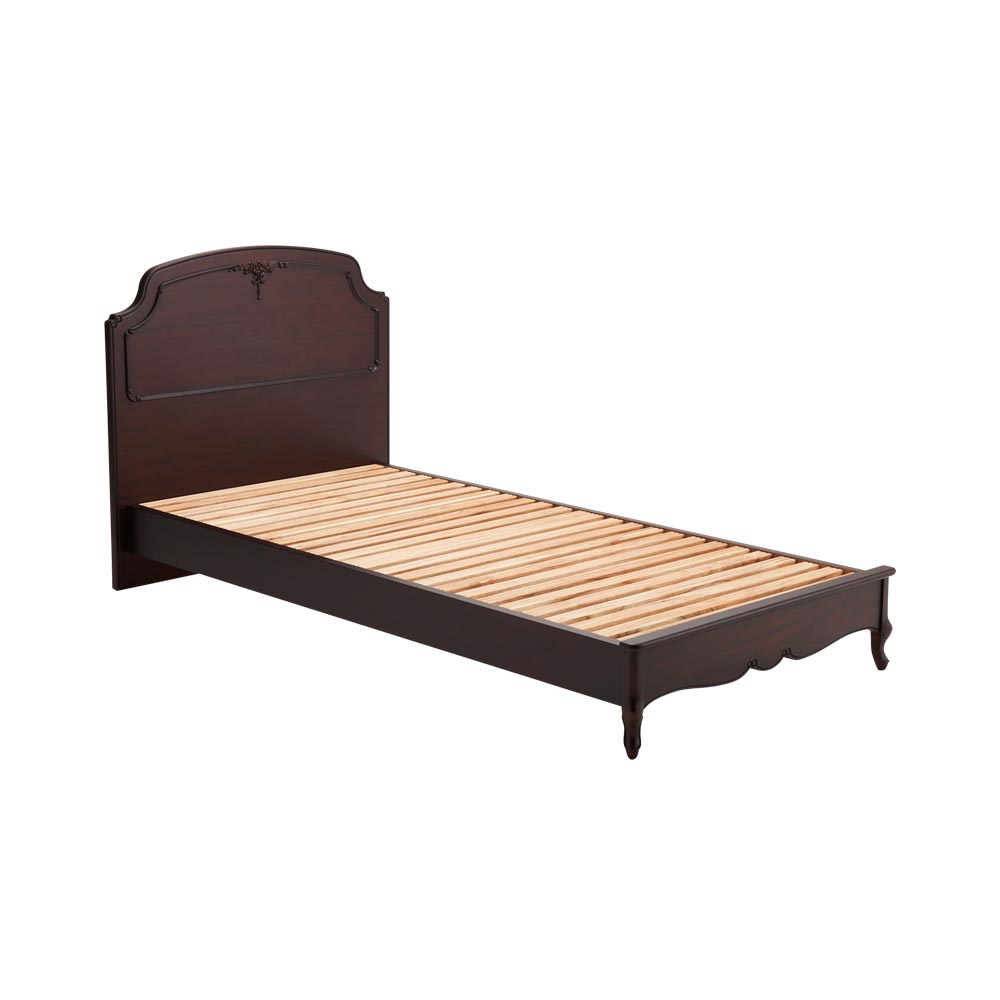 ≪シングル幅105.8cm≫エレガントクラシックベッド 国産圧縮両面仕様ポケットコイルマットレス付き ベッド H72315