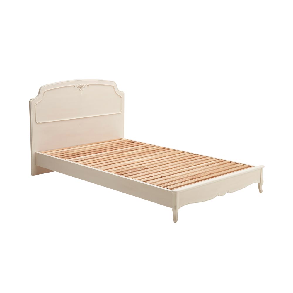 ≪シングル幅105.8cm≫エレガントクラシックベッド 国産圧縮両面仕様ポケットコイルマットレス付き ベッド H72315