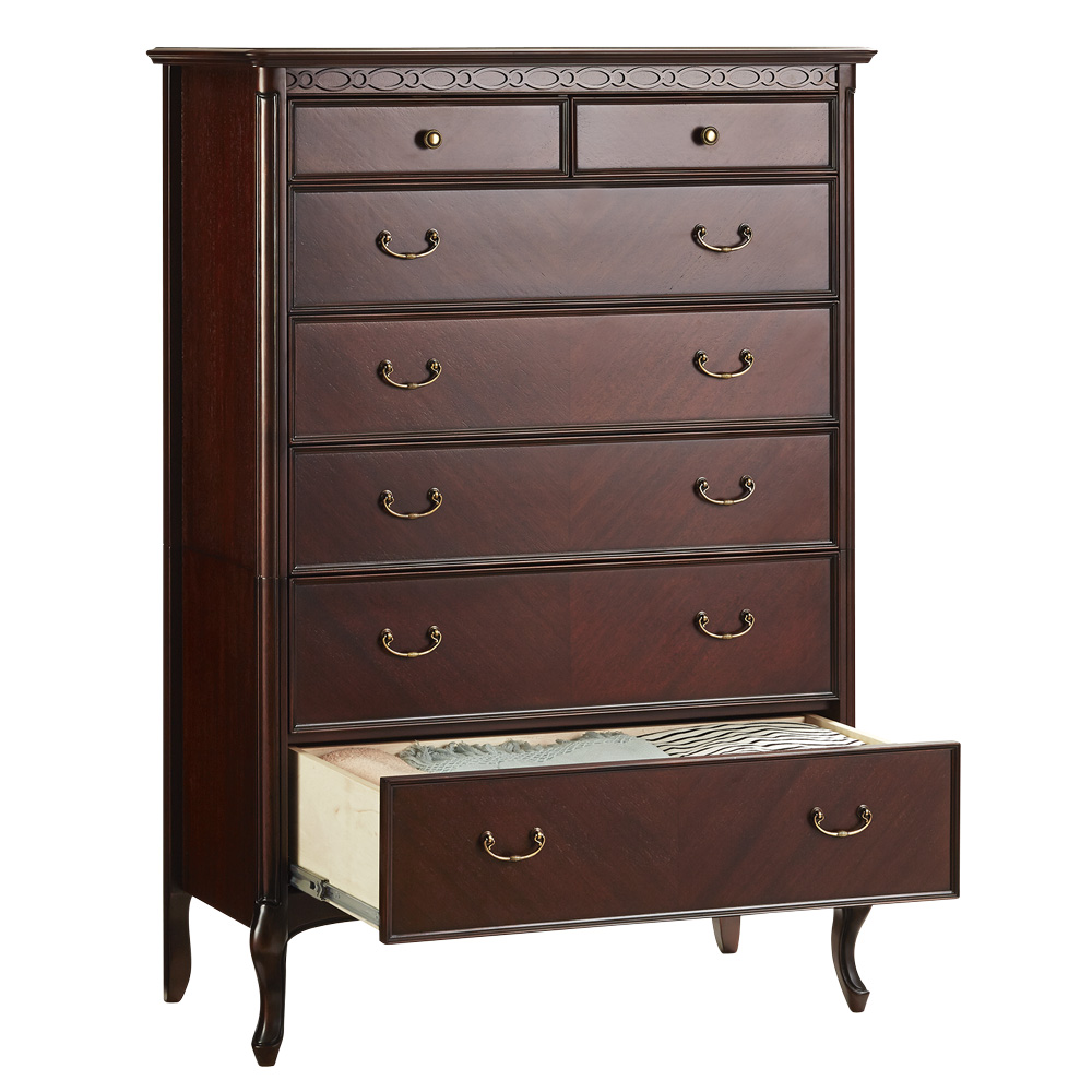 エレガントクラシックシリーズ ハイチェスト・リビングチェスト 幅90cm高さ130cm リビング リビング収納 H72321