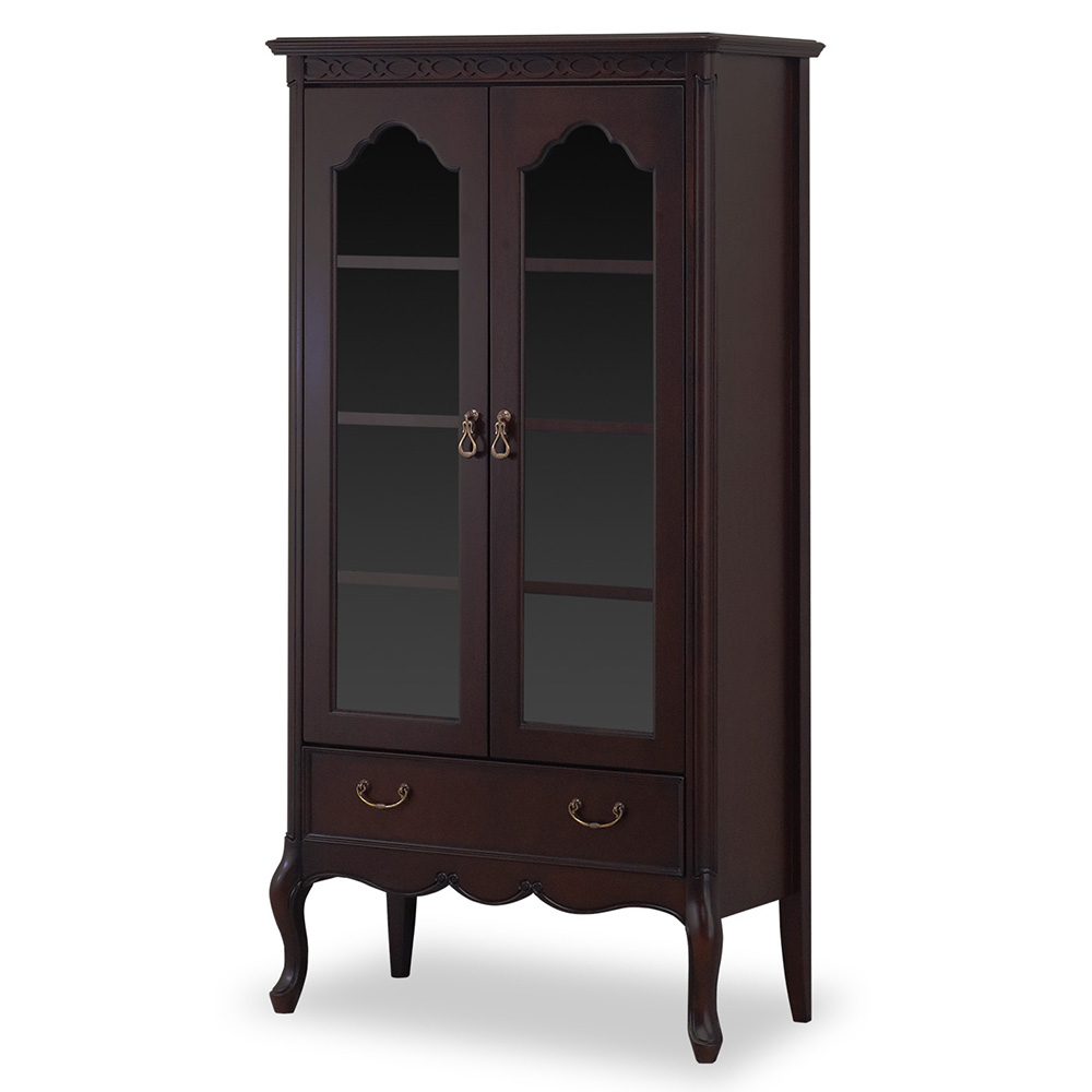 エレガントクラシックシリーズ ガラスキャビネット幅72cm キャビネット リビングボード リビング収納 H72378