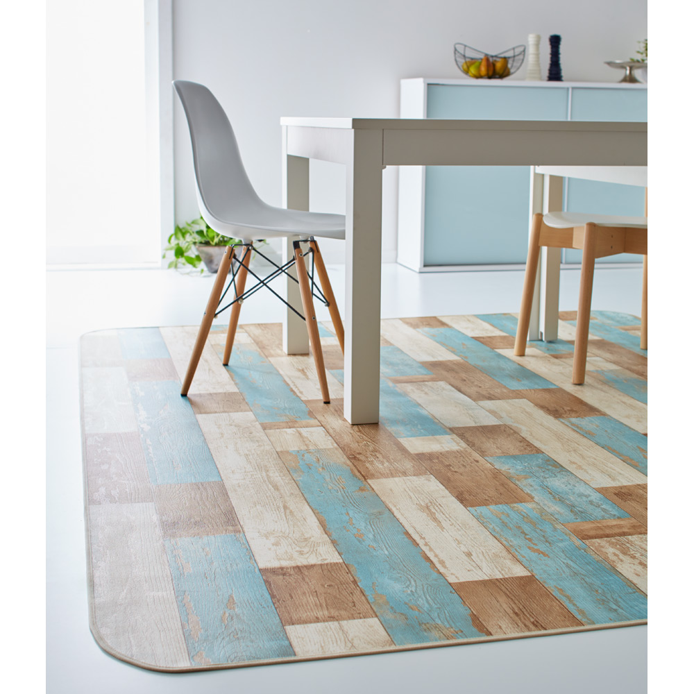 ≪約200×300cm≫ 古材フローリング調ダイニングラグ ラグ 絨毯 カーペット マット H73120