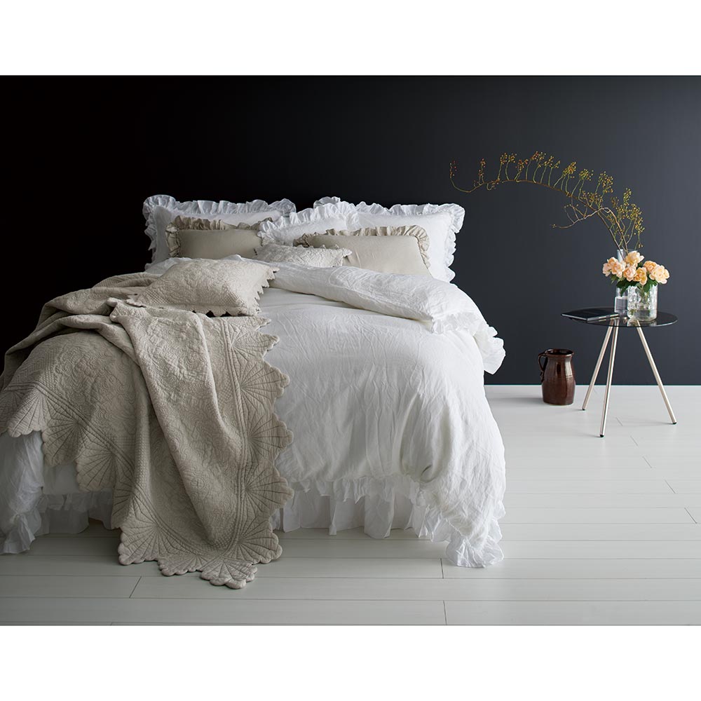 ≪約190×190cm≫ FrenchLinen/フレンチリネン フリルカバーリング マルチカバー（全周フリル） ソファーカバー H73518