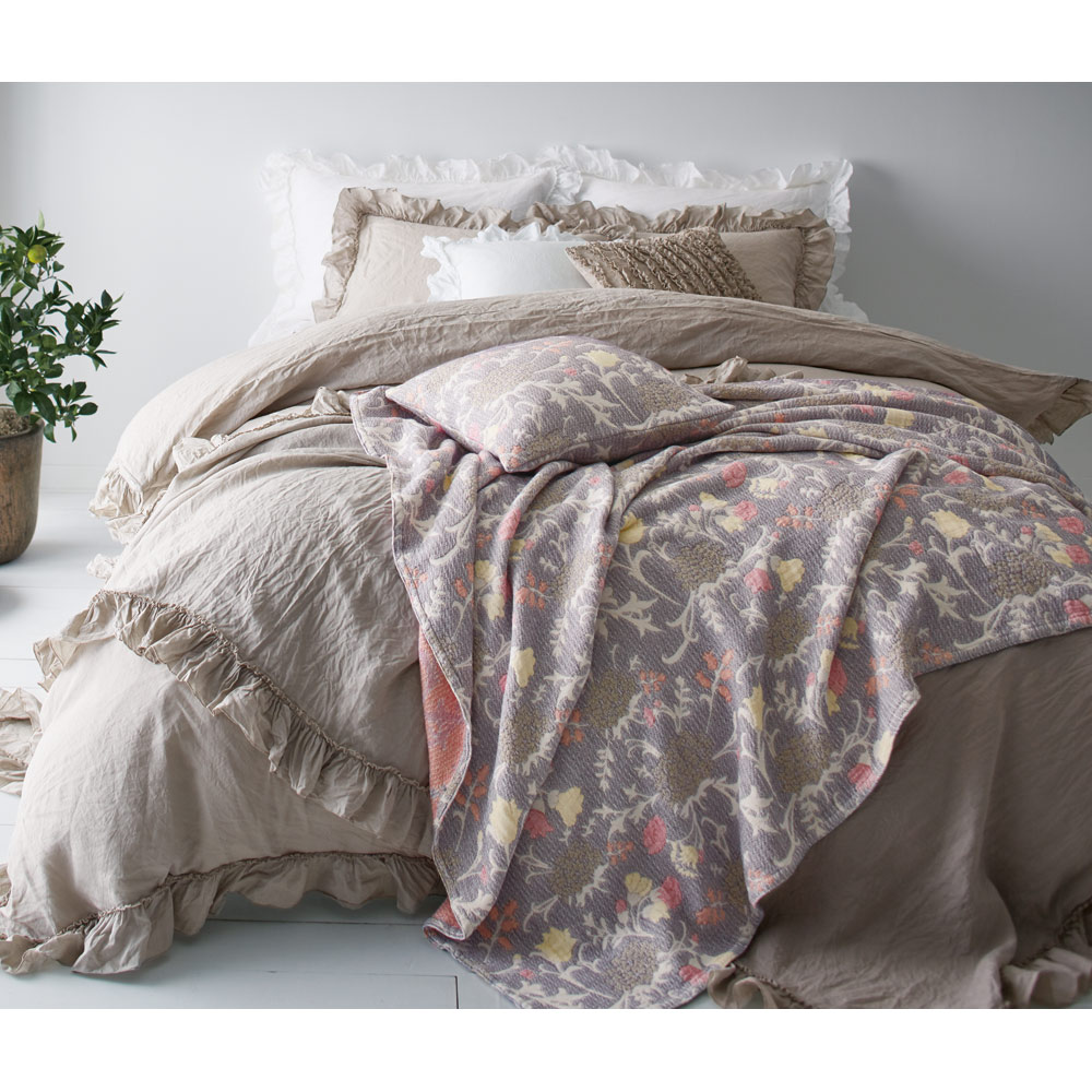 ≪約190×190cm≫ FrenchLinen/フレンチリネン フリルカバーリング マルチカバー（全周フリル） ソファーカバー H73518