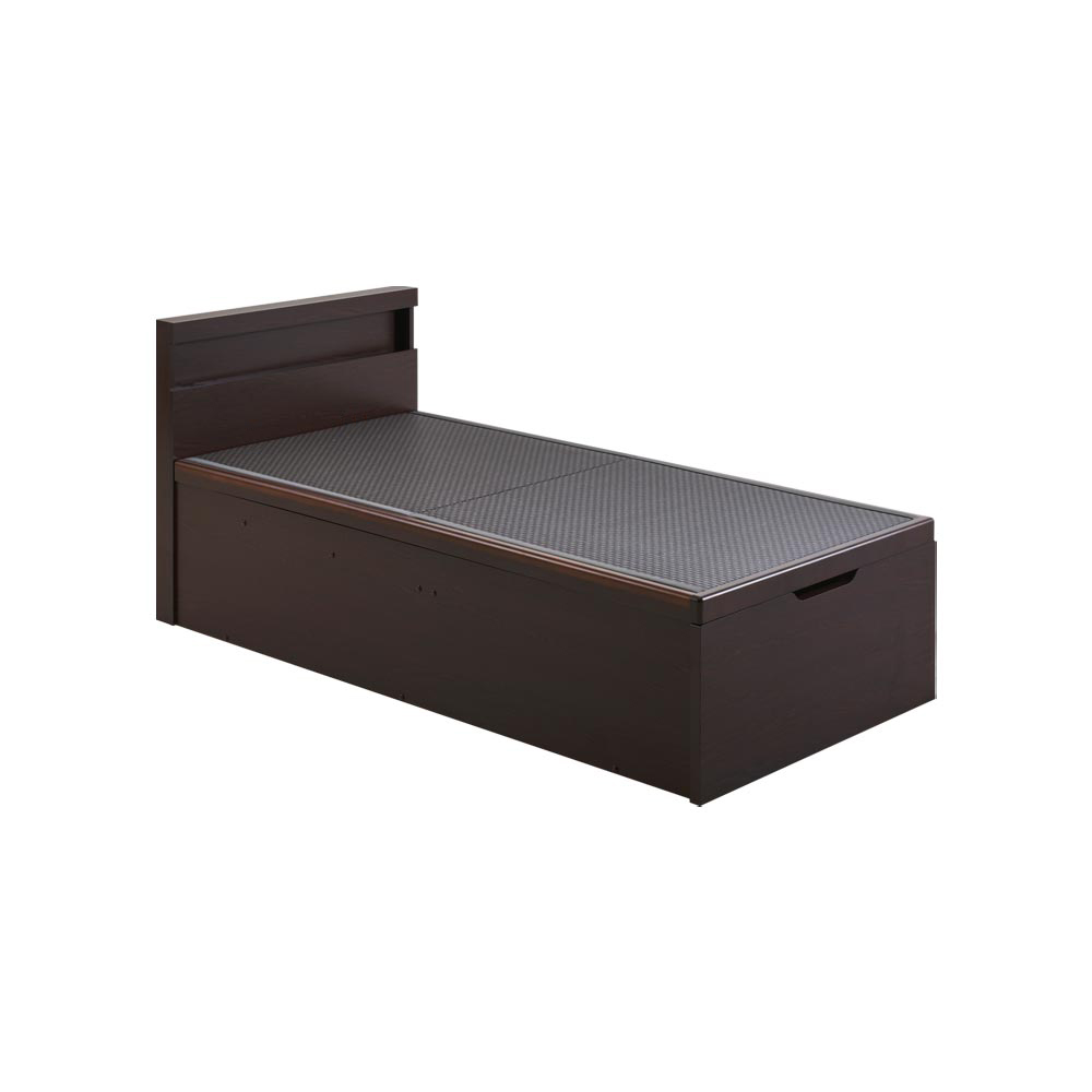 ≪シングル 床面高さ47cm≫ Celato/チェラト 照明付きヘッドボード 美草跳ね上げ床下収納ベッド ベッドフレーム ベッド H73919