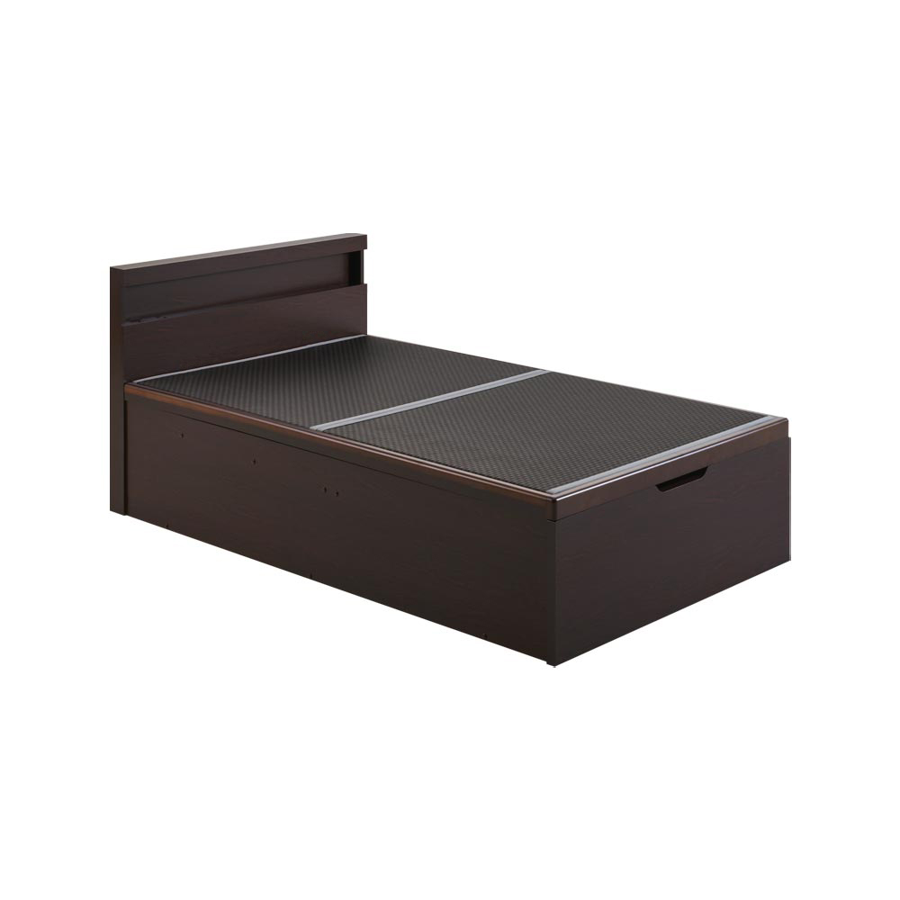 ≪セミダブル 床面高さ47cm≫ Celato/チェラト 照明付きヘッドボード 美草跳ね上げ床下収納ベッド ベッドフレーム ベッド H73922