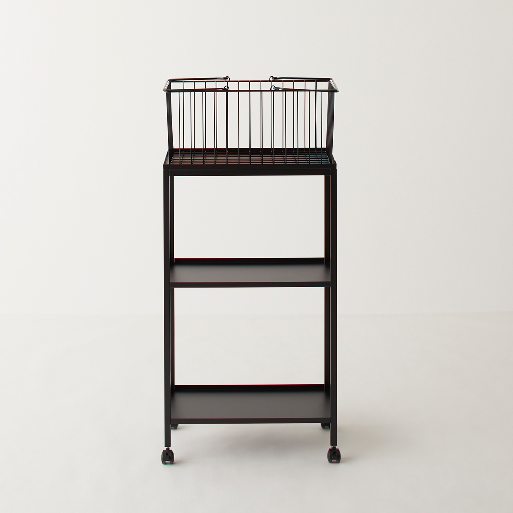 Nifa/ニファ お風呂サイドワゴン 3段 カゴ1個付き 洗濯機ラック ランドリーラック 洗濯用品 物干し H74627