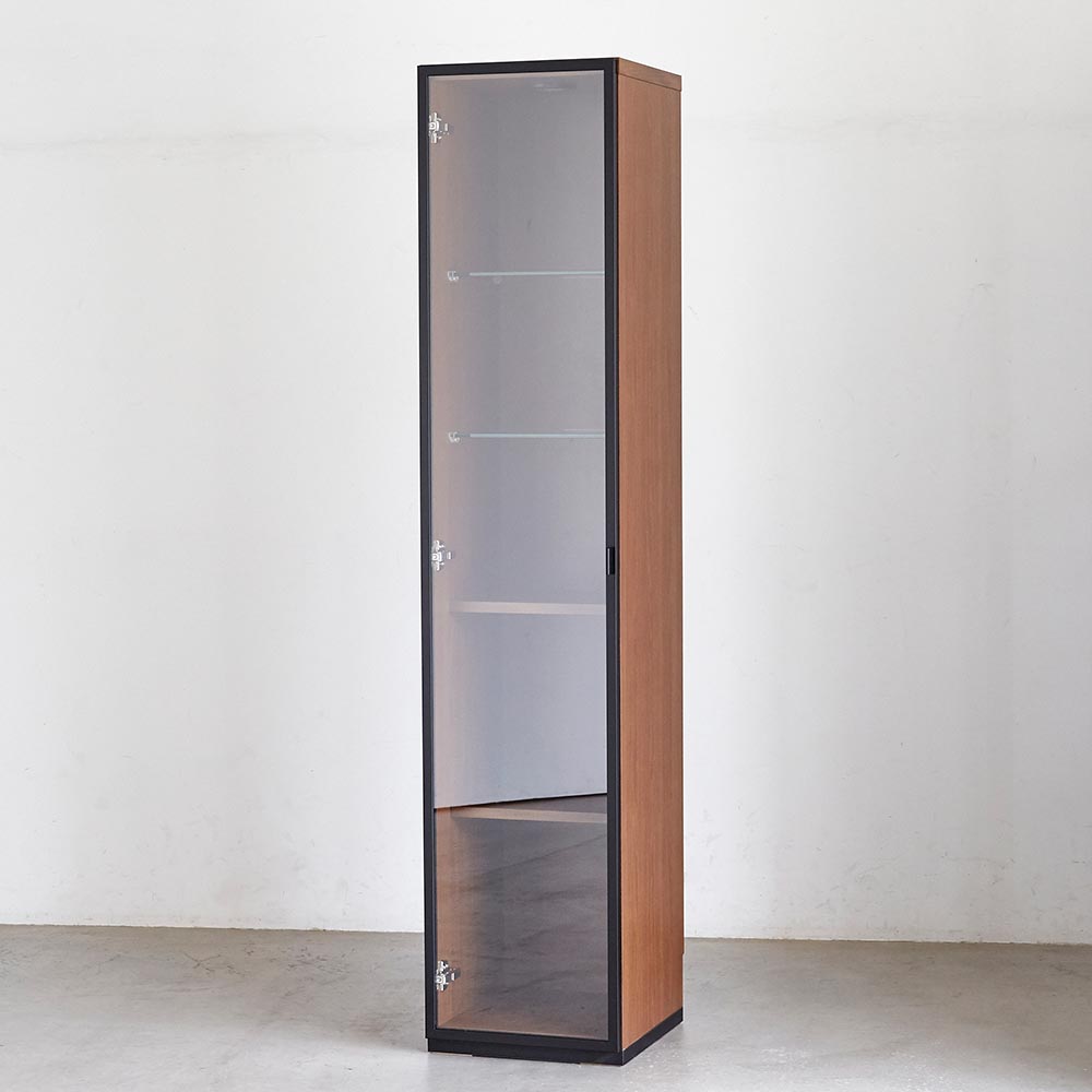 Sorrento/ソレント リビングキャビネット 幅38高さ183cm ガラス扉 LED照明付き キャビネット リビングボード リビング収納 H75513