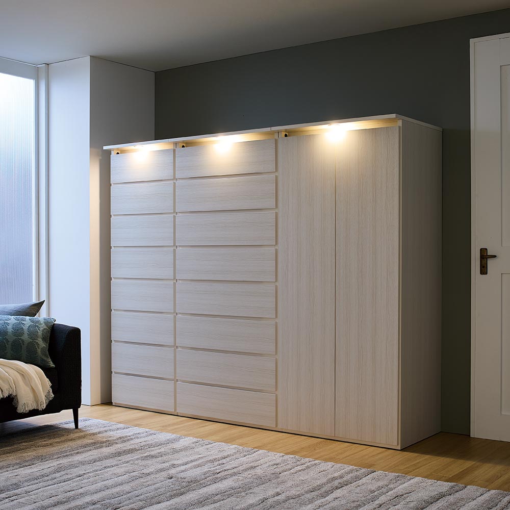 クラーレンLEDクローゼット 棚タイプ 幅80.5cm ワードローブ クローゼット 衣類収納 H75905