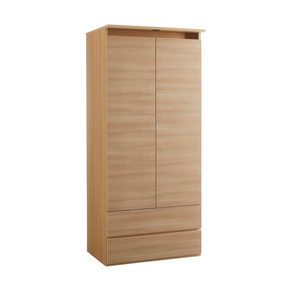 クラーレンLEDクローゼット ハンガー&引き出し 幅80.5cm ワードローブ クローゼット 衣類収納 H75907