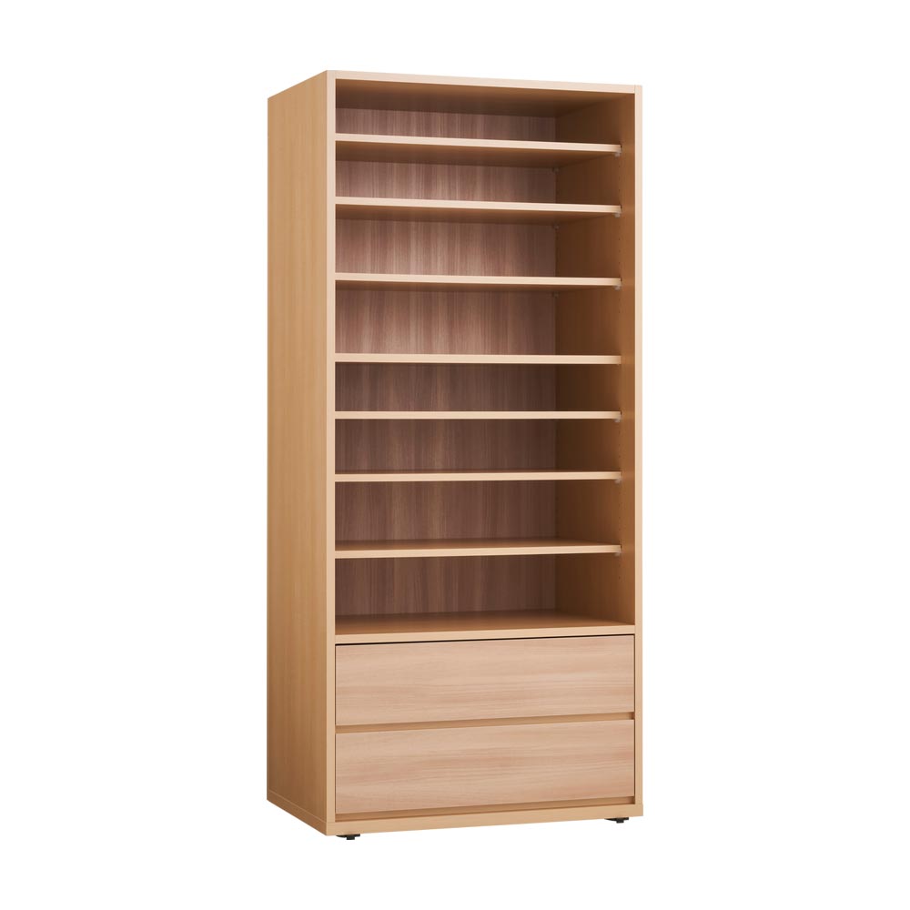 間仕切りワードローブ 棚引出 幅80.5cm パーテーション 間仕切り リビング収納 H75918