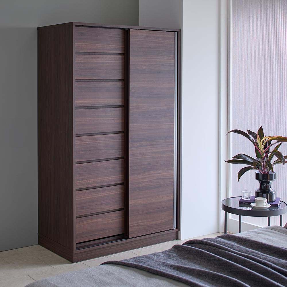 タワーチェストクローゼット 幅135.5cm 板タイプ ワードローブ クローゼット 衣類収納 H76031