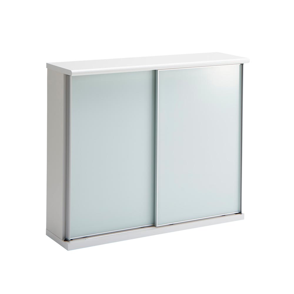 Odbicie/オードビチェ ガラス扉引き戸カウンター下収納庫 高さ85cm扉収納 幅100cm キッチンカウンター下収納 キッチン収納 H76644