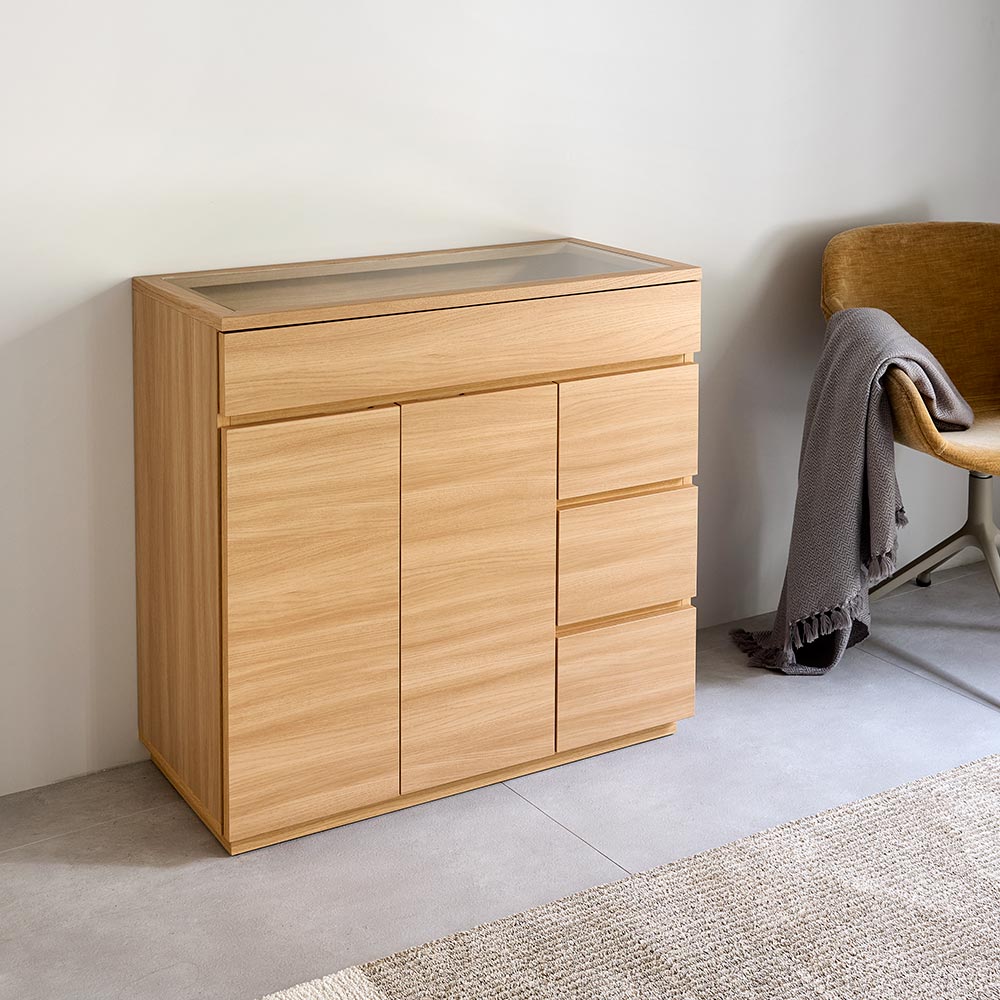 Vstavka/ヴィスタッカ ディスプレイ収納キャビネット 幅88.5cm キャビネット リビングボード リビング収納 H76701