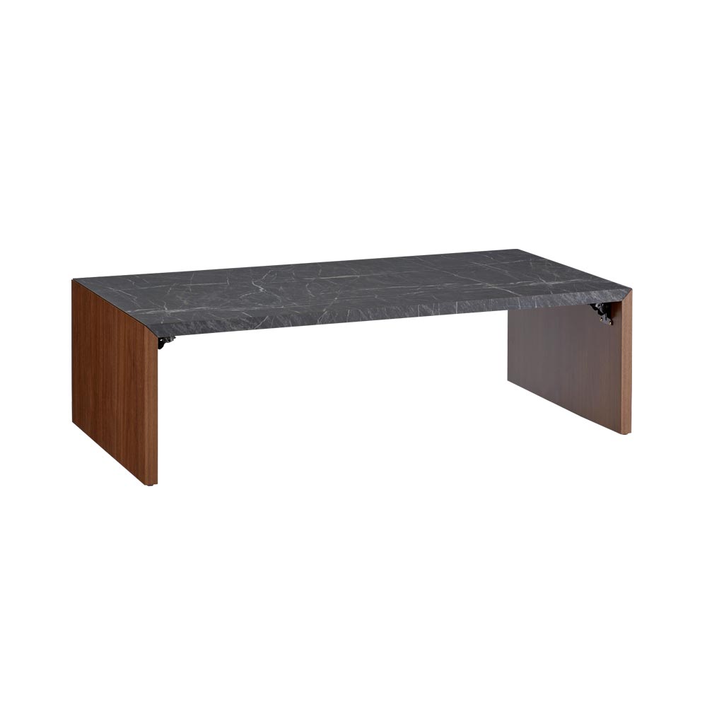 Porhar/ポルハー 石目柄折り畳みテーブル 120cm×59cm 折りたたみテーブル テーブル H76839