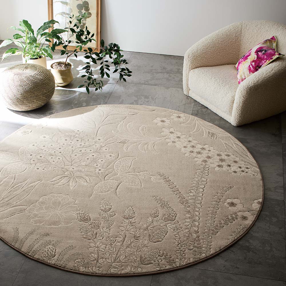≪200cm≫Floravera/フロラベラ ウィルトン織ラグ 円形 円形ラグ カーペット ラグ マット H73019