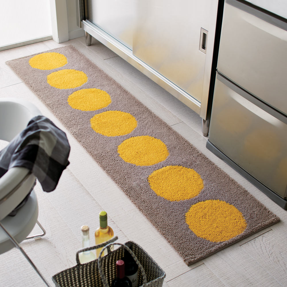 ≪約50cm×150cm≫抗菌防臭加工ドット柄 キッチンマット キッチンマット カーペット ラグ マット H73208