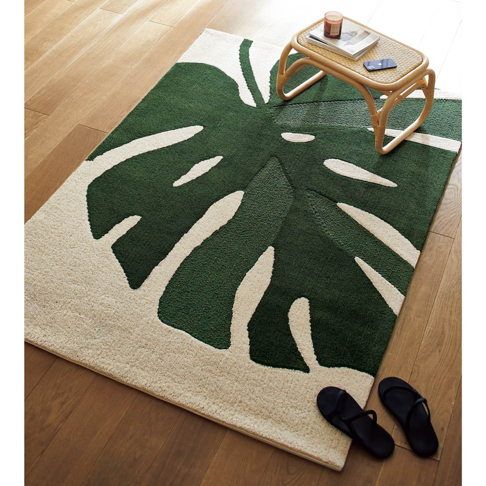 ≪約100×140cm≫ Monstera/モンステラ シリーズ ラグ ラグ 絨毯 カーペット マット H73256