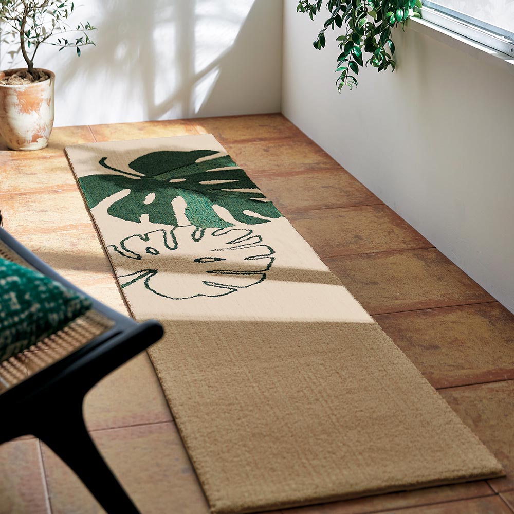 ≪約55×240cm≫ Monstera/モンステラ シリーズ マット キッチンマット カーペット ラグ マット H73262