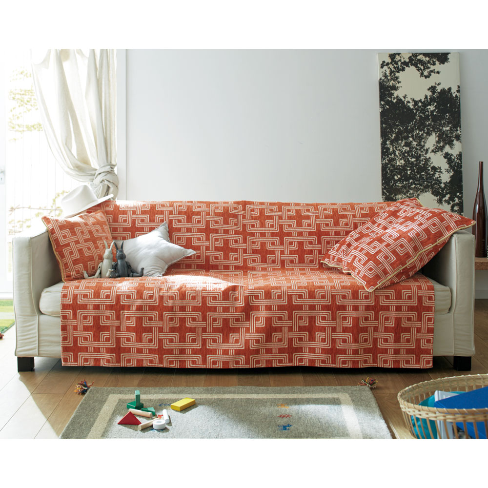 ≪約175×175cm（3人掛ワイド対応）≫ イタリア製マルチクロス［リタ］ ソファカバー ソファーカバー H73405